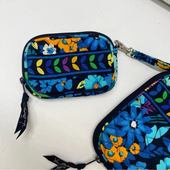 Vera Bradley Midnight Blue Floral Wallet Wristlet & Tablet Sleeve Zip Closure - Picture 2 of 14